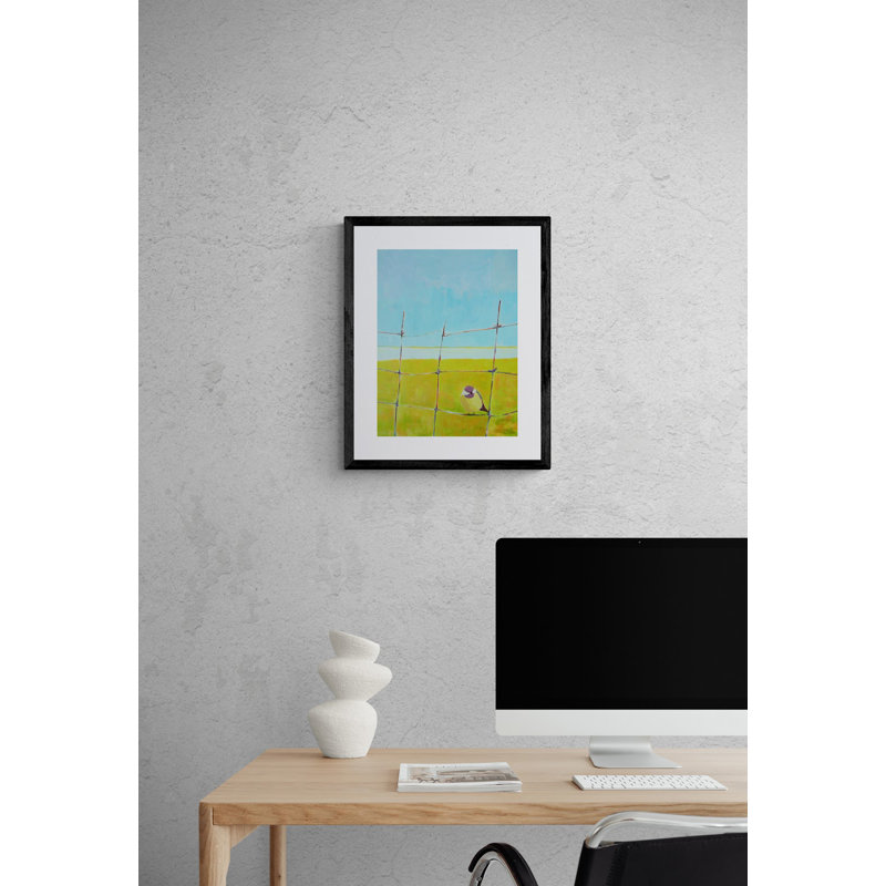 Bird on a Fence Framed Print