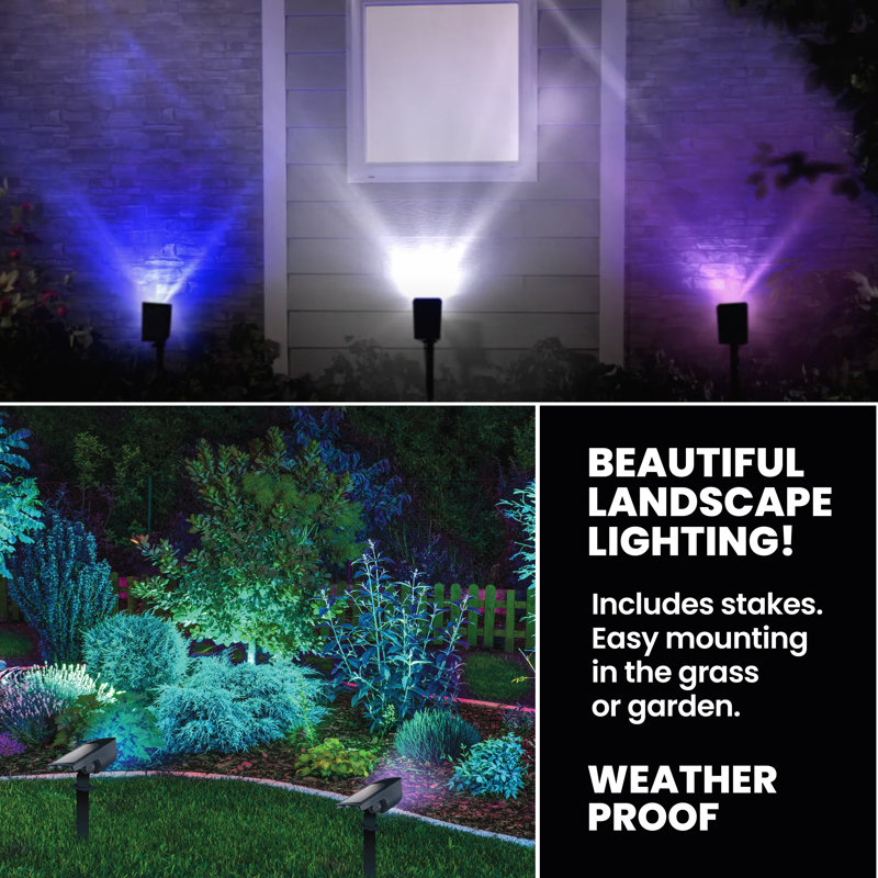 Bell+Howell Bionic Color Burst Color Changing Landscape Lighting, Waterproof and Wireless