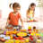Dessert Pretend Play Fast Food Set with Pizza Hamburger Hot Dog Fries Drink with Tray Playset