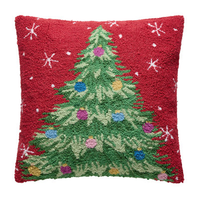 Christmas Tree Wool Hook Pillow by The Pillow Shoppe