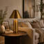 Lampe de table cylindrique avec abat-jour conique en fer pour éclairage de chevet - Petite lampe d'appoint contemporaine pour salon - 66 cm, bronze