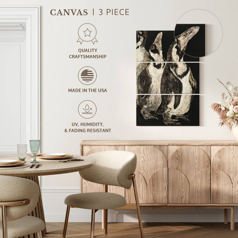 Brampt Drie Pinguins, 57" H x 36" W