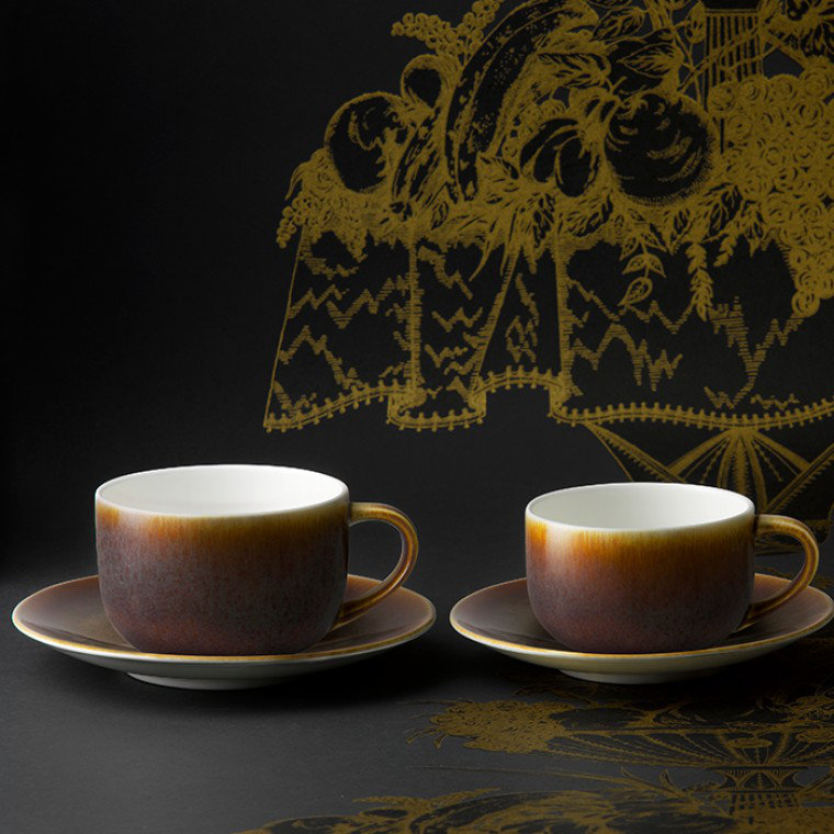 Art Glaze Bone China Espresso Cup, Flamed Caramel, 12