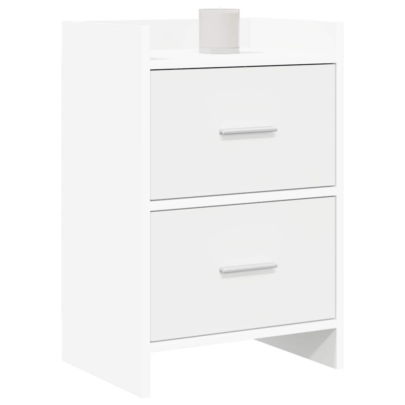 40cm W Composite Bedside Table, White
