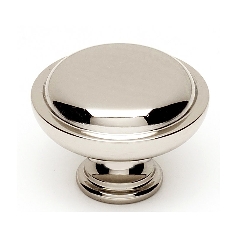 Mushroom Knob, Polished Nickel, 1.25" H x 1.5" W x 0.75" D