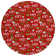 Machine Washable Indoor/Outdoor Snowflake Ho Ho Ho Xhevrie Red Rug