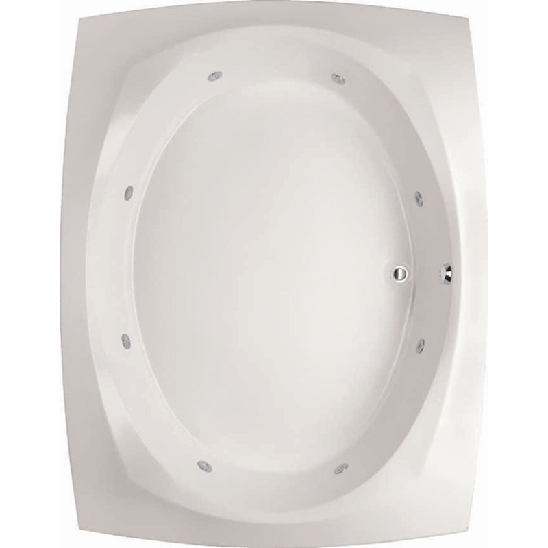 Largo 82'' x 64'' Gel Coat Bathtub, White, Satin Nickel