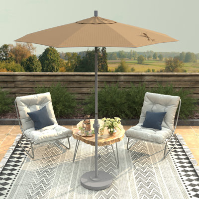 7,5 pi Parasol en fibre de verre blanc mat avec parasol incliné en oléfine