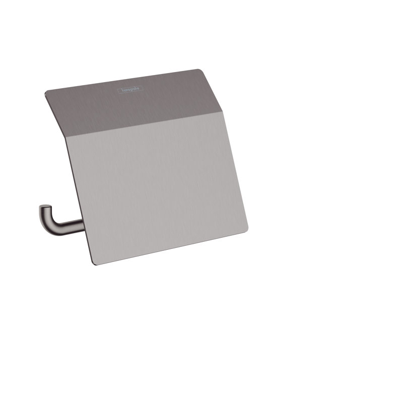 hansgrohe AddStoris Roll Holder with Cover, Brushed Black Chrome