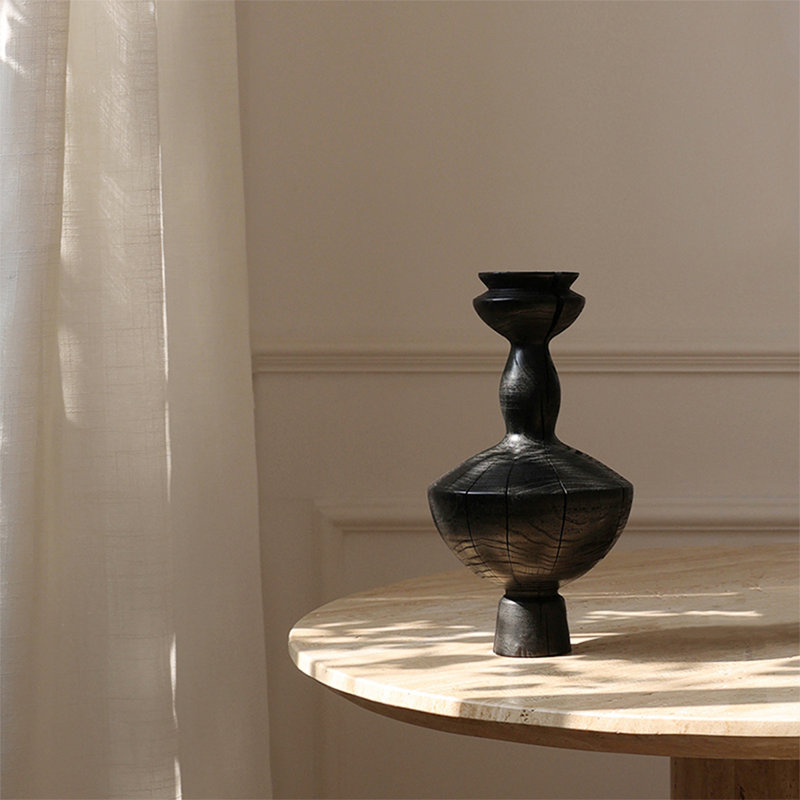 Carbon Black Modern Solid wood Decorative Object, B