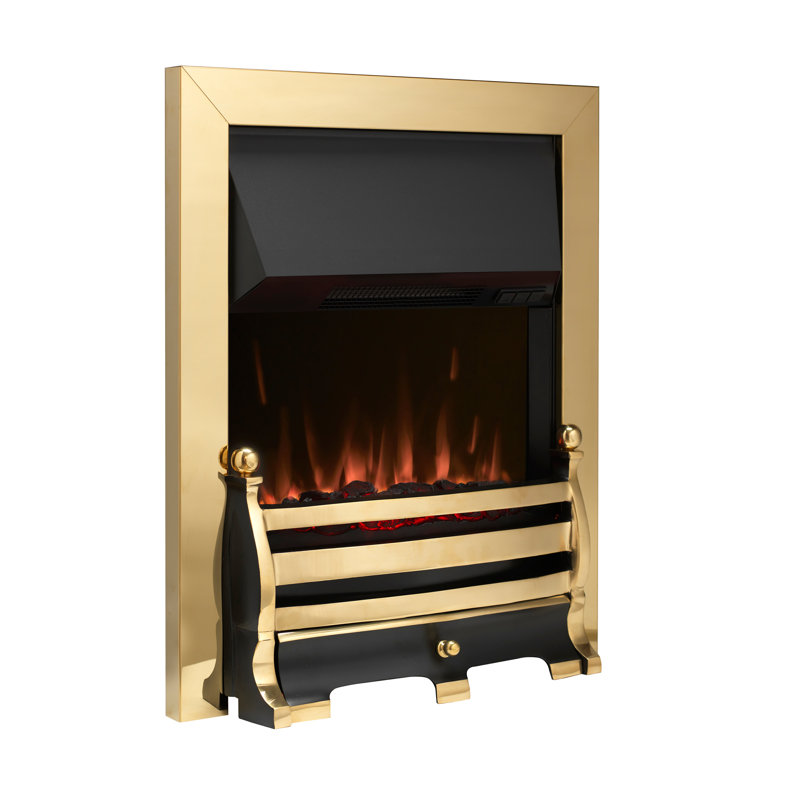 Ida Belfry Heating 49cm W Electric Inset Fire, Antique Brass