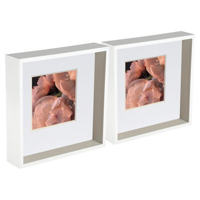 Bevelled Shadow Box Picture Frame with Mat