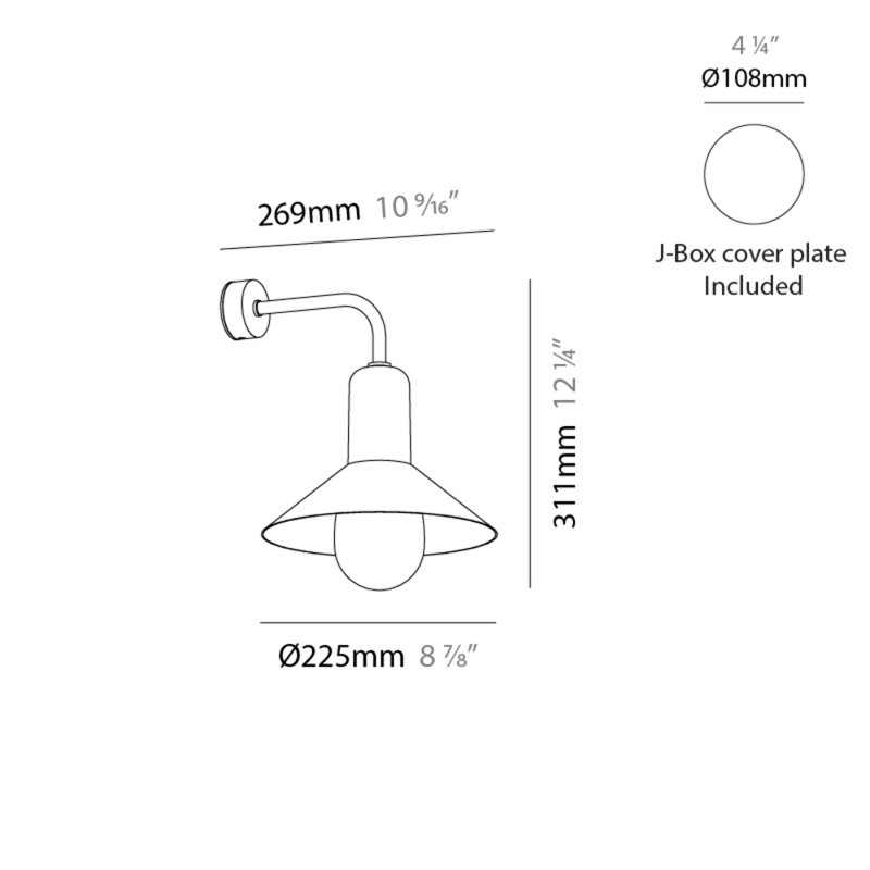 Tagomago 1 - Light Glass Armed Sconce, 12.25'' H x 8.88'' W x 10.56'' D