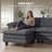 Sectional Sofa, L Shaped Couch with Deep Seat, Ottoman, Dark Grey,wood-1207184449