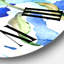 Iridiscent Daisy Flowers - Horloge murale transitionnelle-60281241