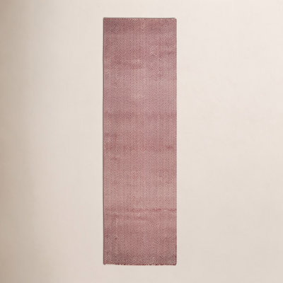 Rita Red White Hand-Woven Wool Rug
