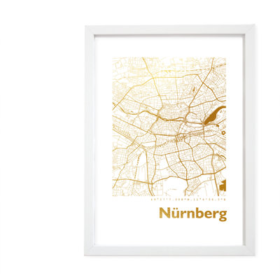 Nuremberg Map - Single Picture Frame Print