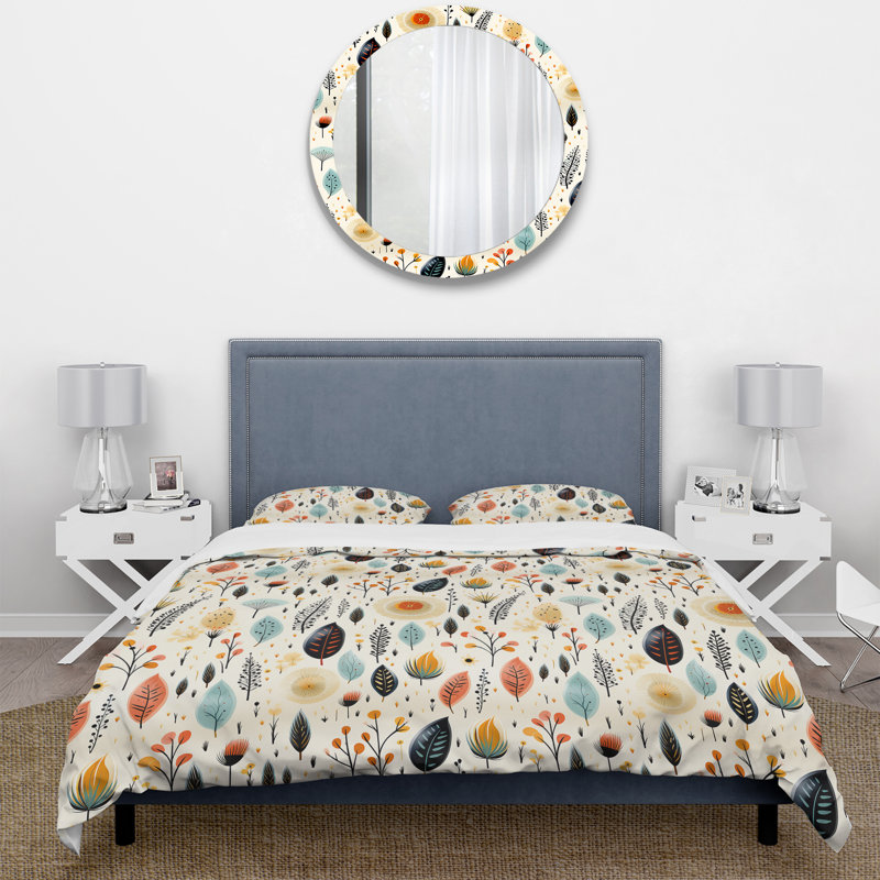Ensemble de housse de couette éclectique - Plantes éclectiques Earthy Boho, Housse de couette pour très grand lit et 2 très