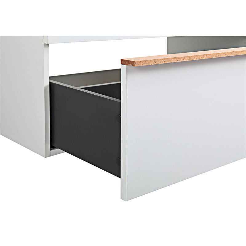 Meuble-lavabo mural avec lavabo en acrylique intégré, Blanc, 36"