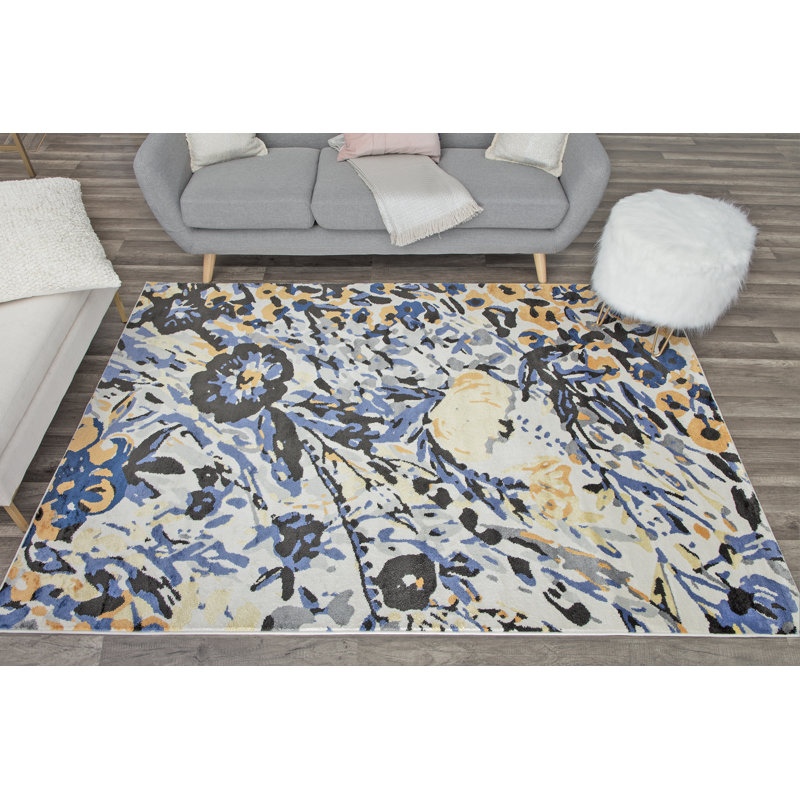 Tapis bleu miel Valentina, Rectangle 9 pi x 12 pi
