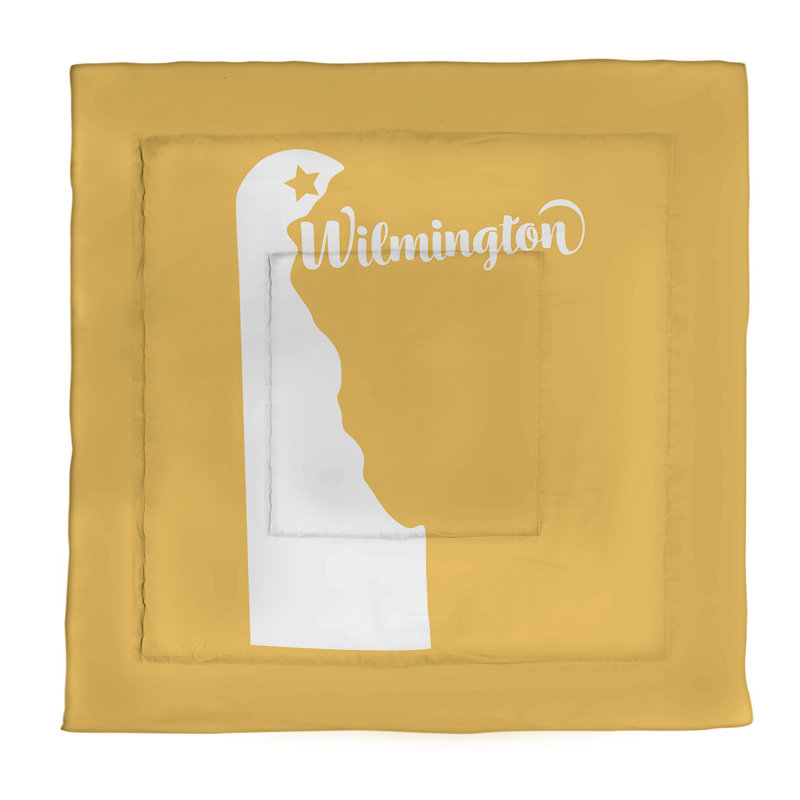 Wilmington Modern & Contemporary Polyester Percale Comforter, Queen Comforter, Yellow