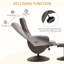 Kahley PU Leather 2 Pcs Reclining Armchair w/ Ottoman Swivel Brown