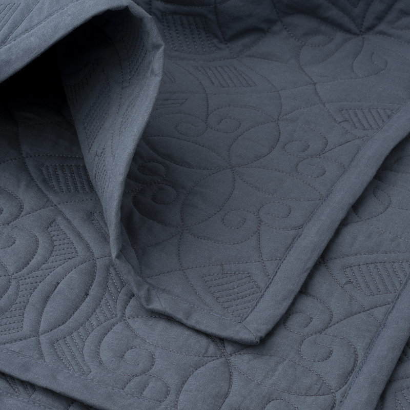 Basnight Cotton Quilt, Full/Queen , Slate Blue