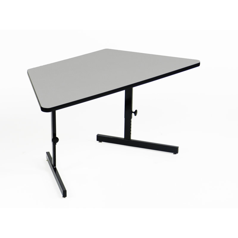 Height Adjustable Training Table with Modesty Panel, Grey Granite