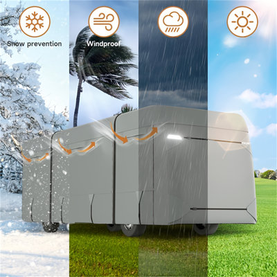 Housse de camping-car de classe A, plateau très épais à 7 couches, coupe-vent, imperméable et anti-UV, convient aux véhicules récréatifs de 40 à 43 pi