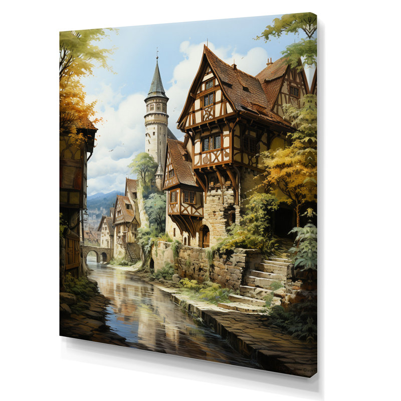 Allemagne, charme bavarois, impressions sur toile de paysages urbains, H 20 po x l 12 po x P 1 po, Toile tendue