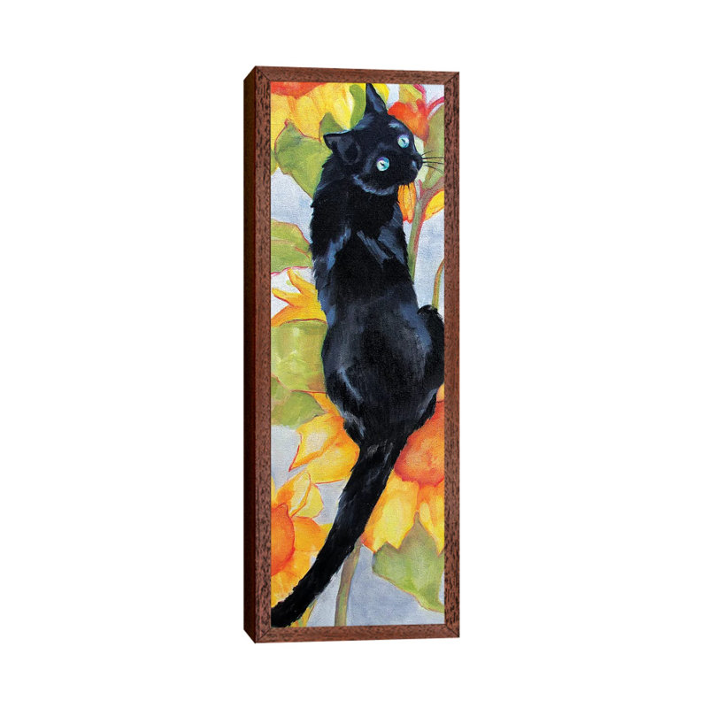 Koshka by Maxine Shore - Painting on Canvas, Classic Brown Wood Framed, 30.48 cm H x 91.44 cm W