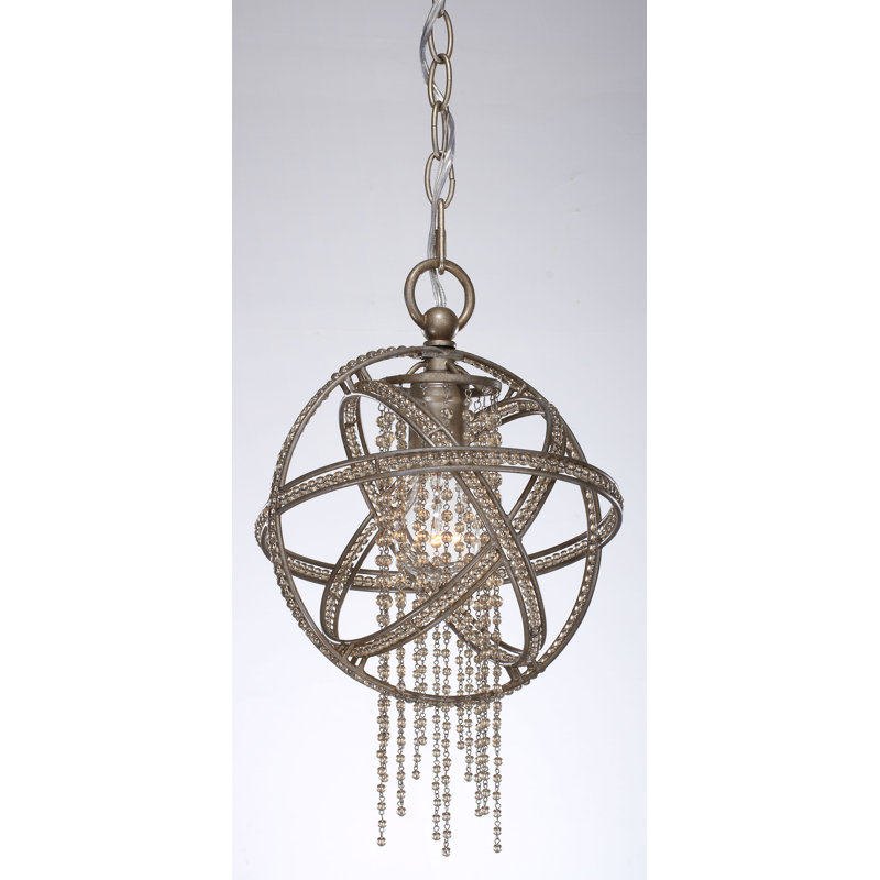 Luminaire suspendu sphère 1 lumière Destinee, Feuille d'argent brunie