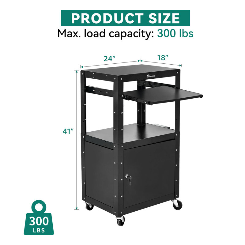 41'' H x 24'' W 1 AV Cart with Wheels