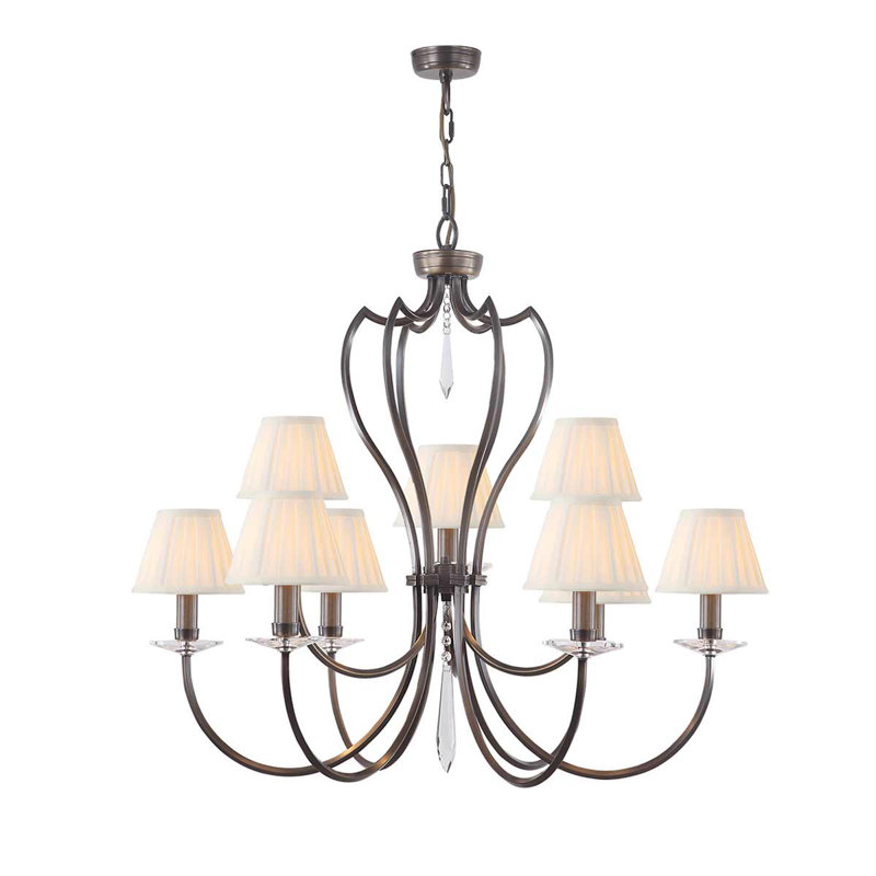 Noi 9 - Light Candle Style Chandelier, Dark Bronze