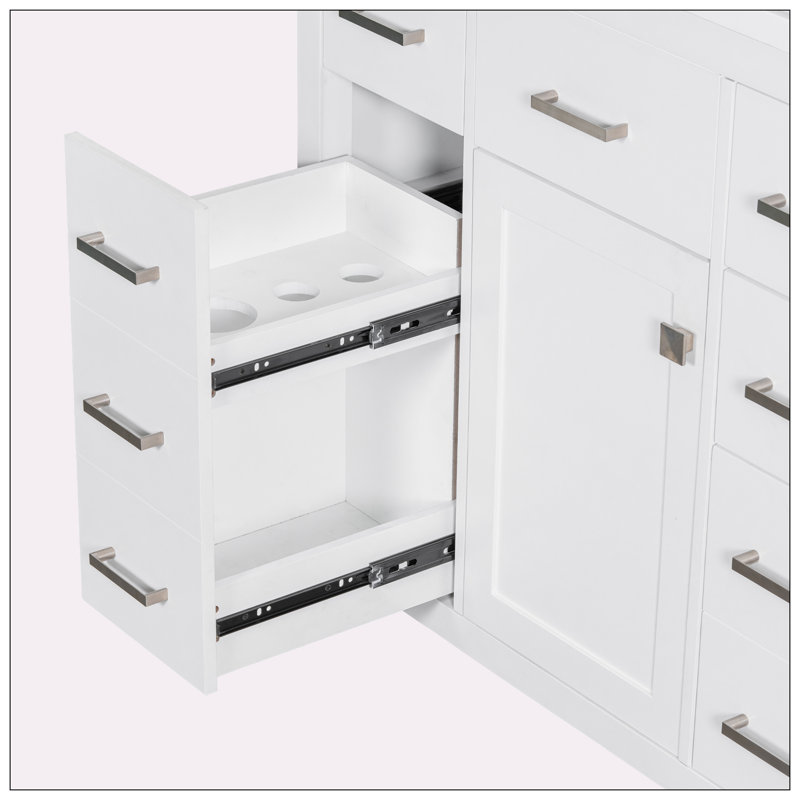 [Cabinet seulement] Meuble-lavabo blanc (lavabo non inclus)