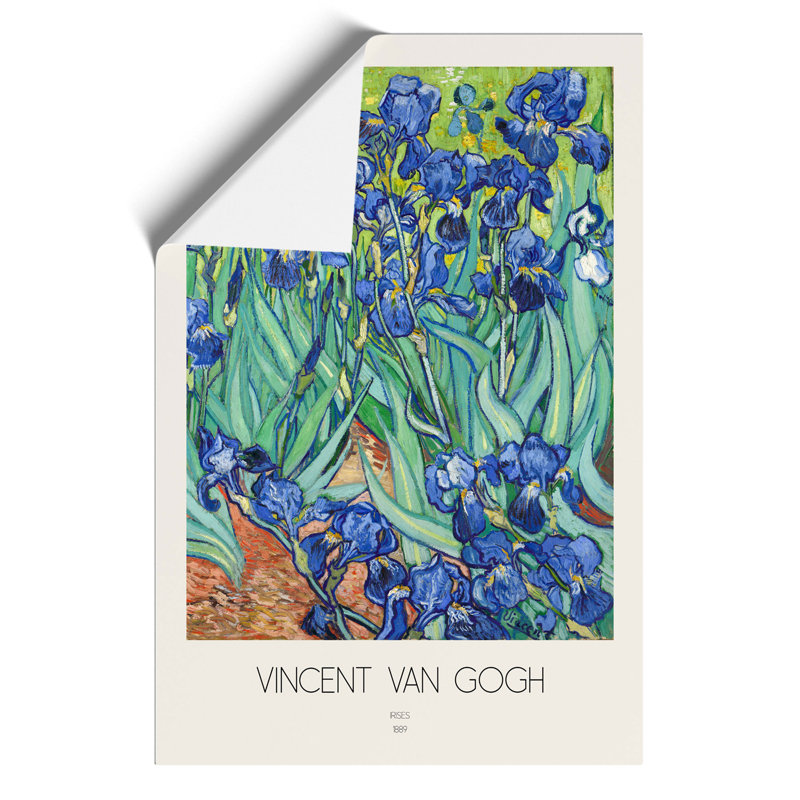 Irises With Border by Vincent Van Gogh - No Frame Painting, 42cm H x 30cm W x 0.1cm D