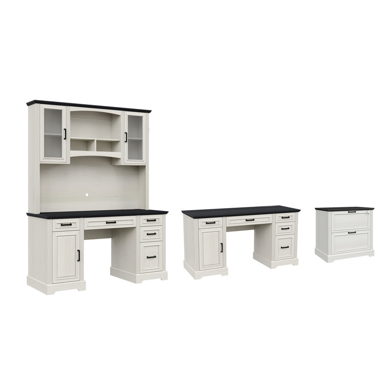 Ensemble de bureau 3 pièces Karlie, Noir