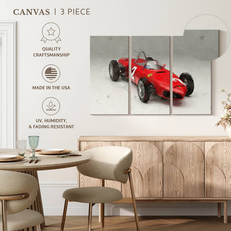 Ferrari 156 Sharknose Car Three-Quarter View, 48" H x 74" W