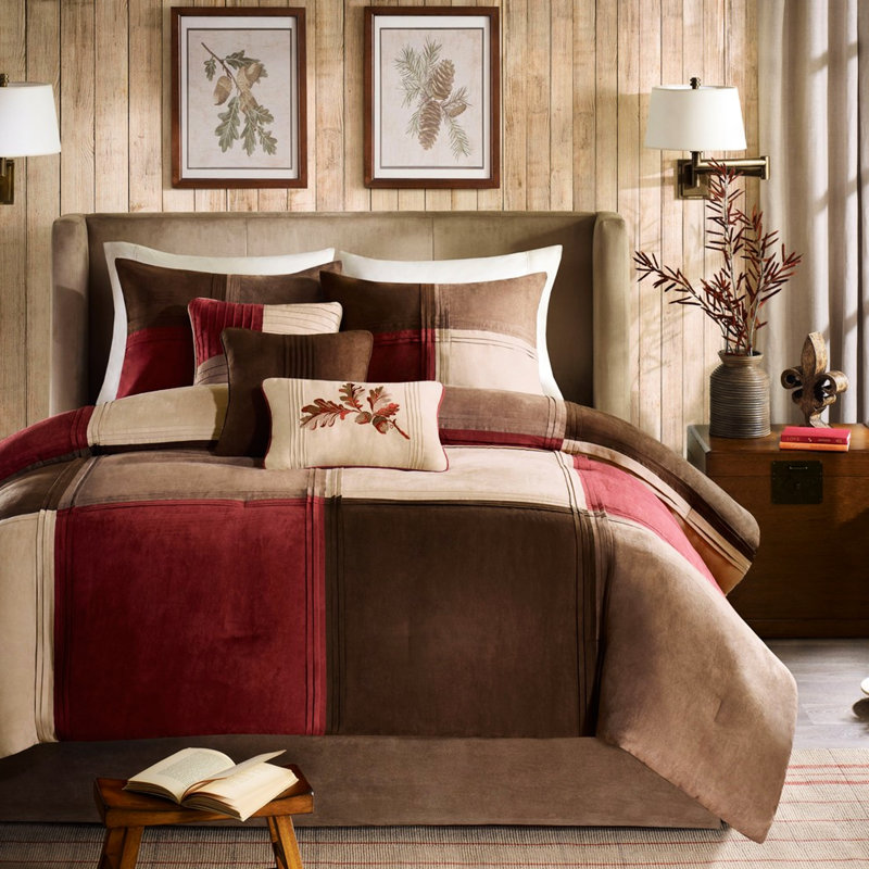 King Red Microsuede Comforter 7 Piece - Densely Filled, Exceptional Warmth Soft And Breathable
