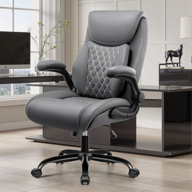 Loriece Ergonomic PU Leather Executive Office Chair with Independent Back, Gray