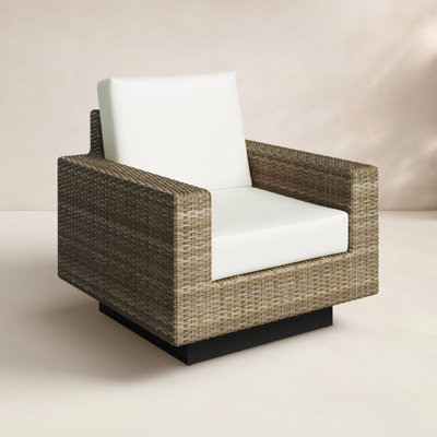 Ravinia Wicker Outdoor Swivel Lounge Chair with Sunbrella Cushions