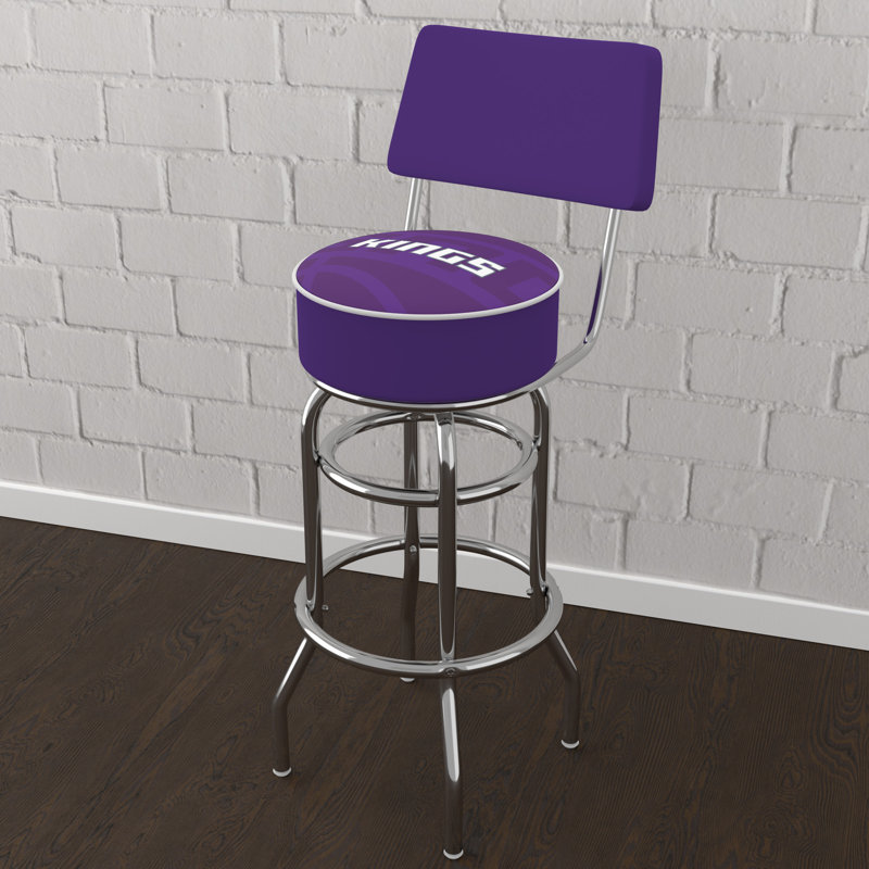 Swivel Upholstered Counter Stool with Metal Frame