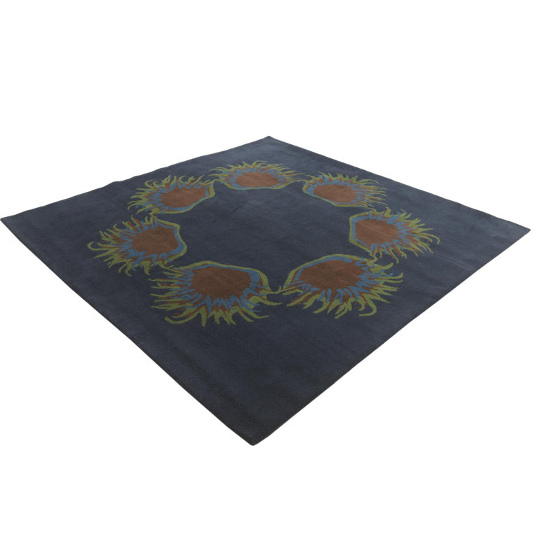 Tapis carré bleu marine Orlando