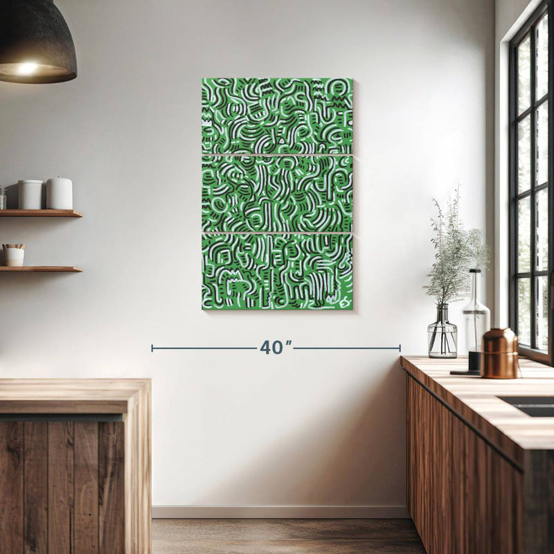 Graffiti vert jungle Avery, H 38 po x l 24 po