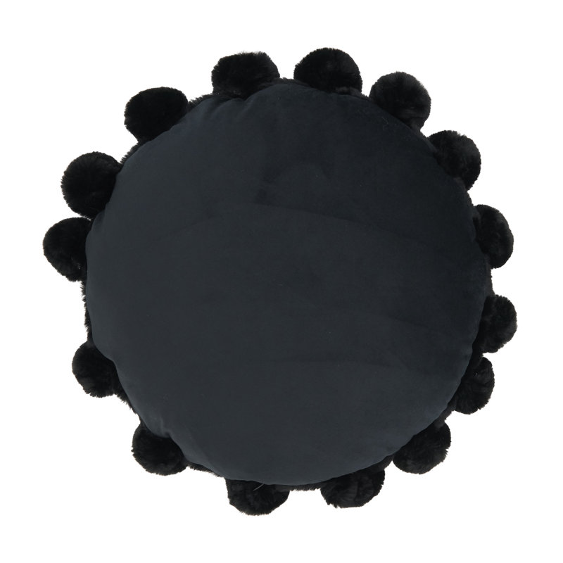 Coussin en polyester Faux Rabbit Fur Collection, Noir