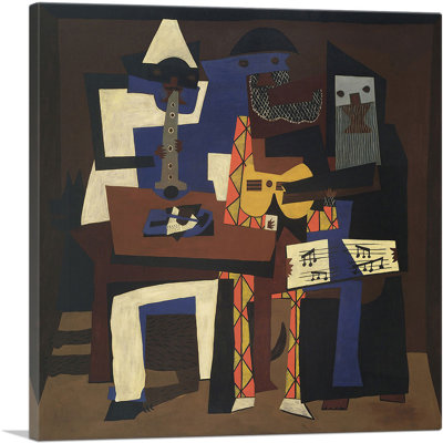 " Three Musicians, Fontainebleau 1921 " by Pablo Picasso Painting