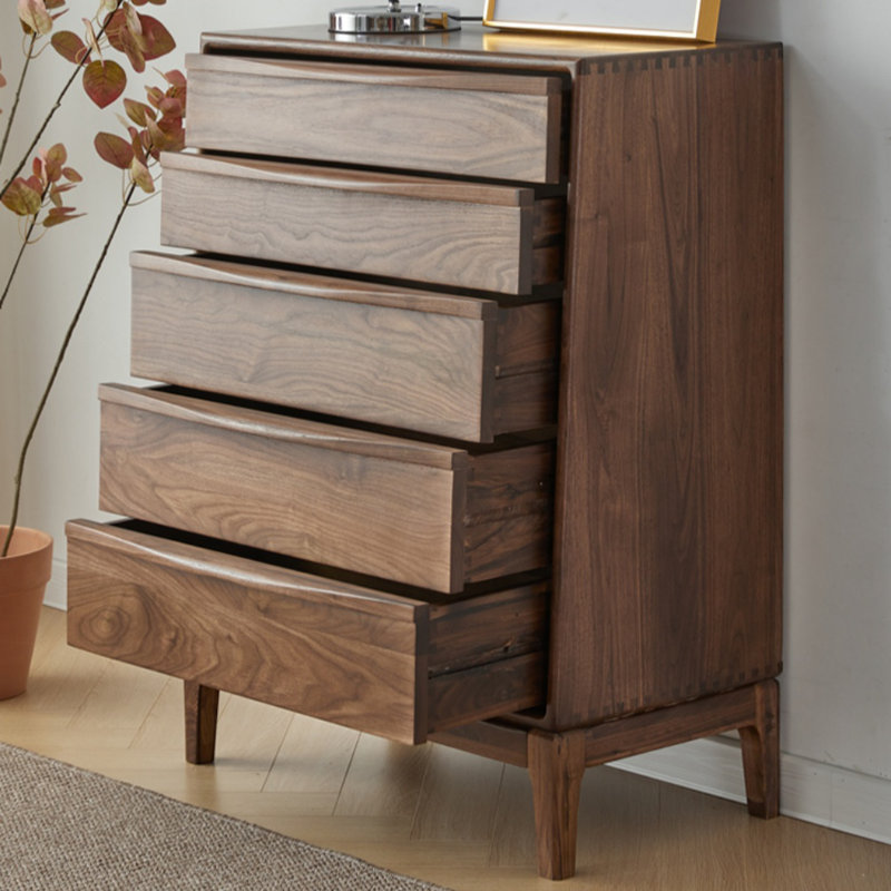 Commode d'appoint simple en noyer noir