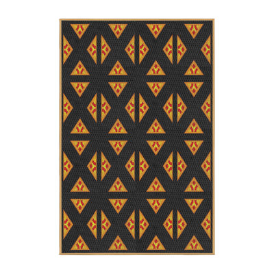 Tapis orange motif/noir de zone