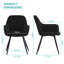 Velvet Upholstered Armrests Tufted Dining Chair with Wide Back 50cmH-753914228