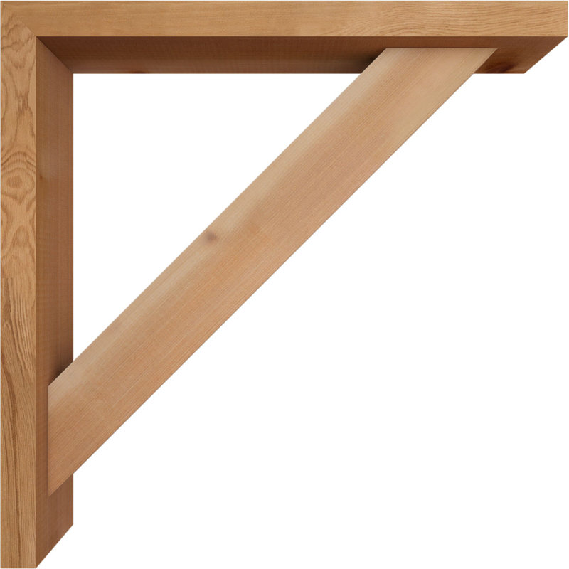 Support de bloc traditionnel avec entretoise décalée, 24 x 24, Cèdre rouge occidental de l 3 1/2 po (lisse)